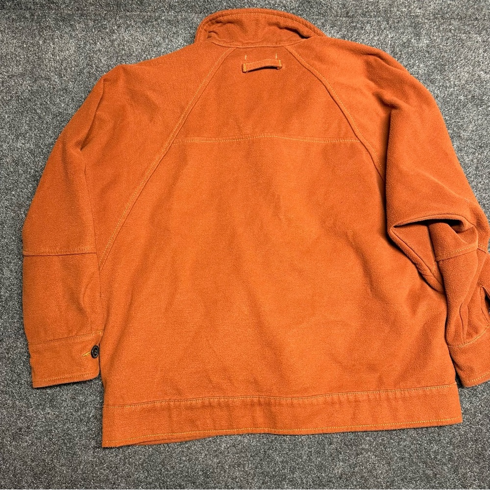 Oversized Fleece Chore Jacket Barn Granola Outdoors Adventure Rust Button Up - Picture 7 of 8